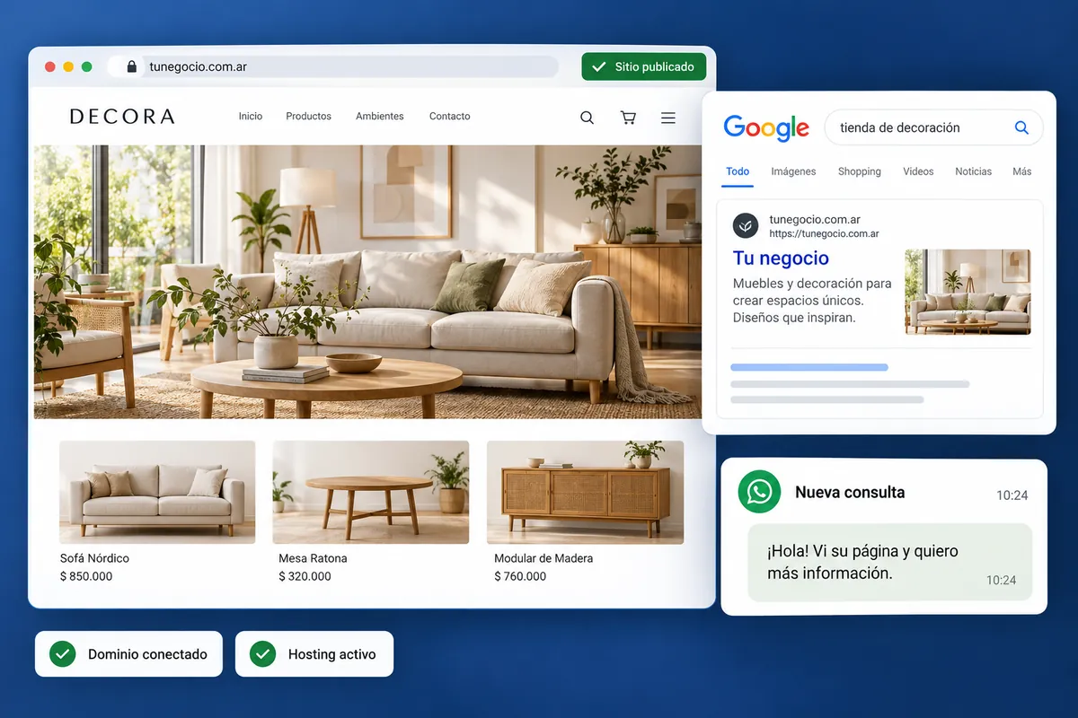 Página publicada y apareciendo en Google