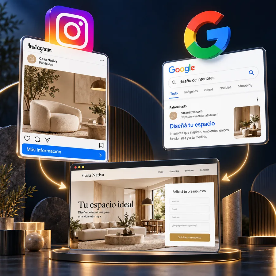 Landing page para campañas en Instagram y Google