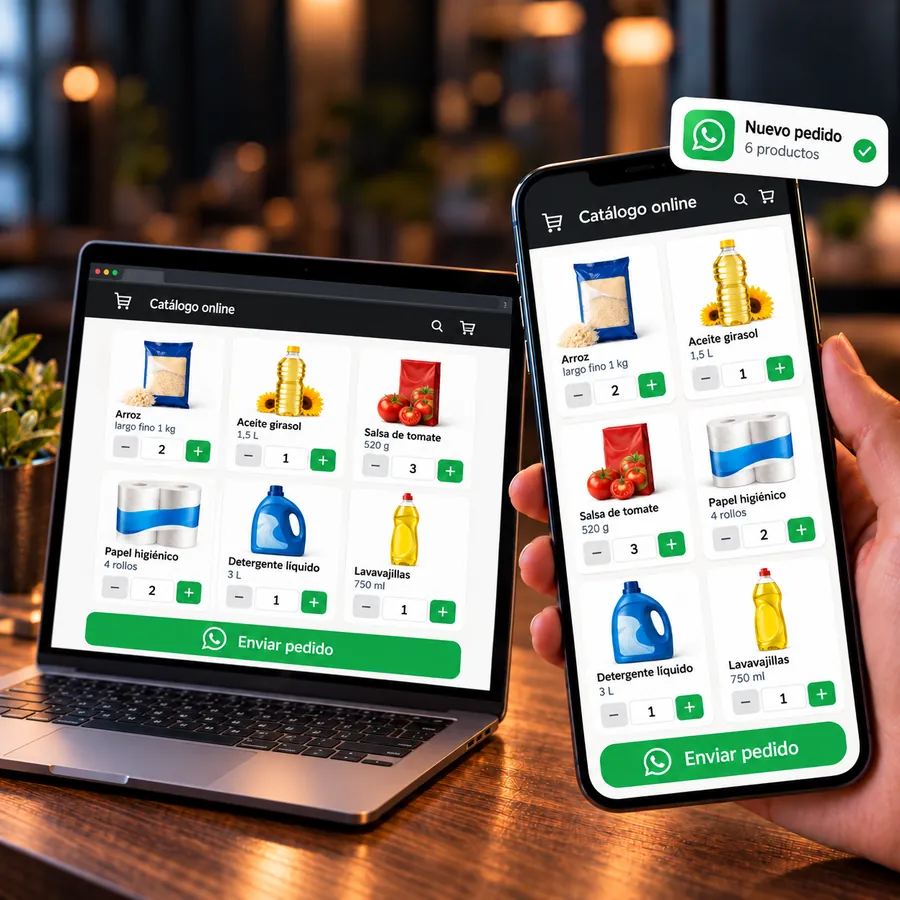 Catálogo online con pedidos por WhatsApp
